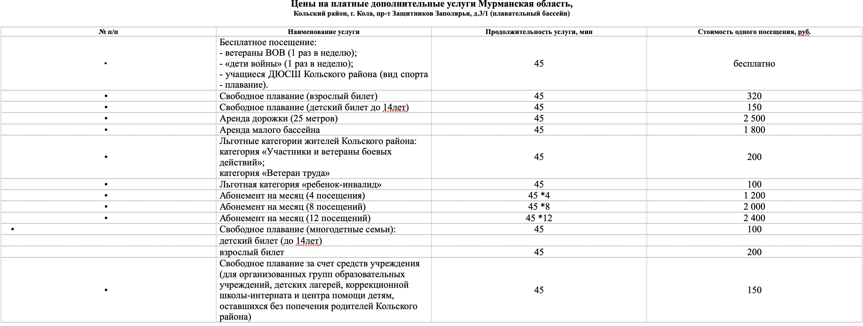 Плавательный бассейн «Гольфстрим»