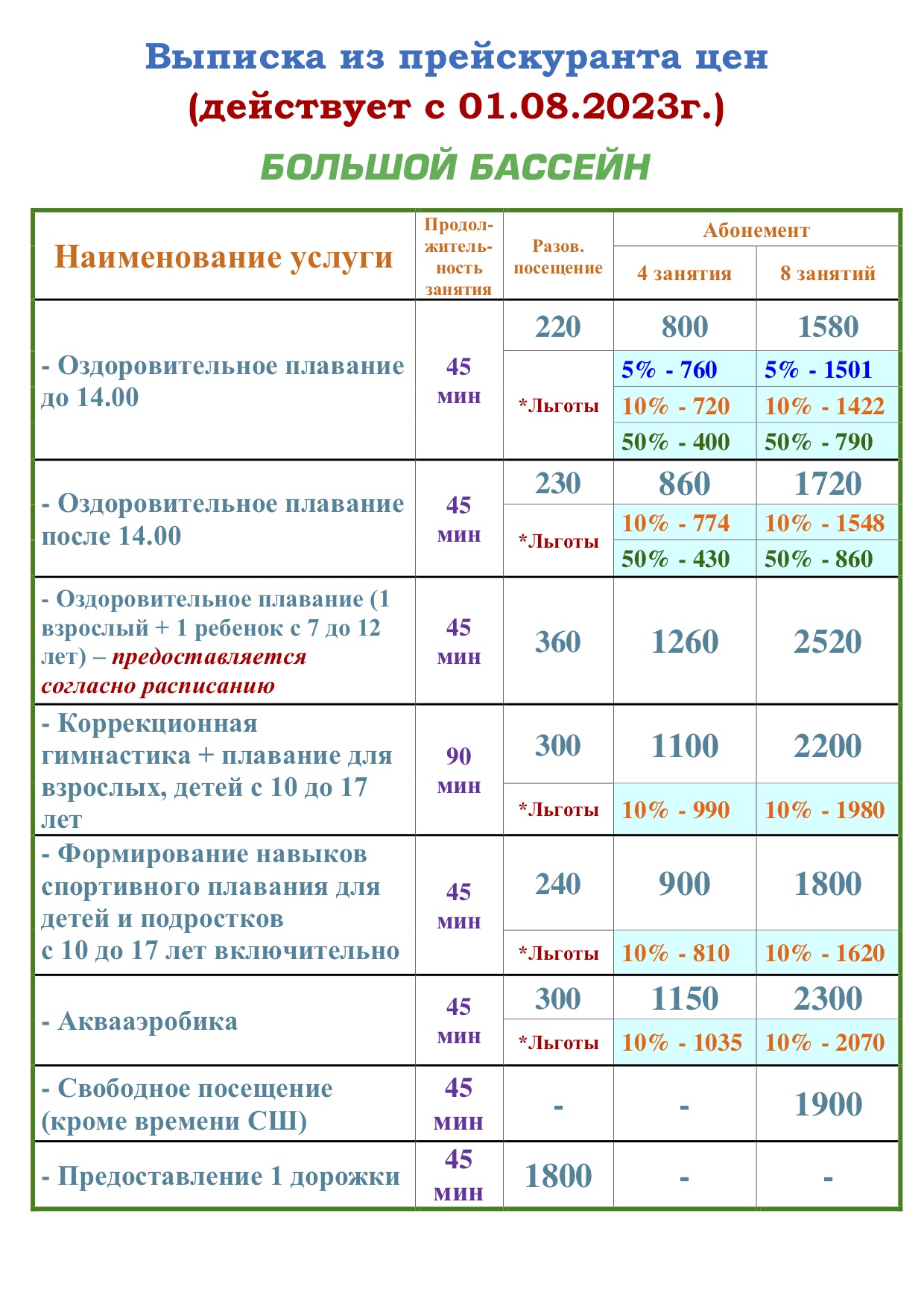 Плавательный бассейн «Лидер»